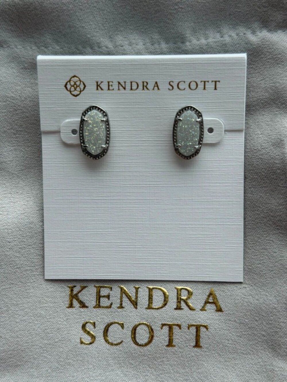 Kendra Scott White Pendant Earrings